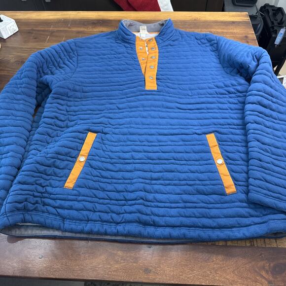 Duluth Trading Men 2XL 1/4 Snap Popover Sweater Jacket NAVY Work Puffy - Picture 1 of 3